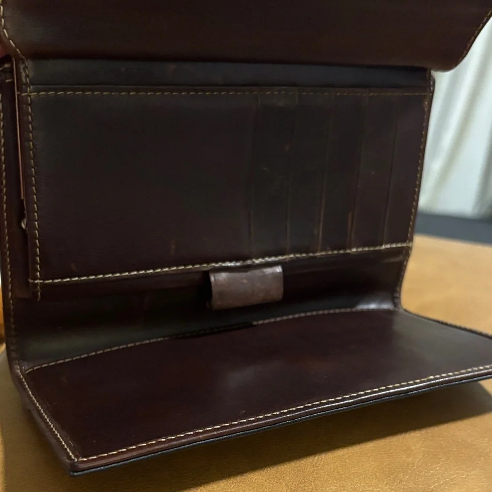Dooney & Bourke Black Leather Wallet with Gold Accent
